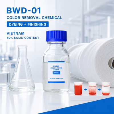 خرید BWD-01 مواد شیمیایی پاک کننده رنگ برای رنگ آمیزی و پاکسازی فاضلاب نساجی در ویتنام ساخت آنلاین