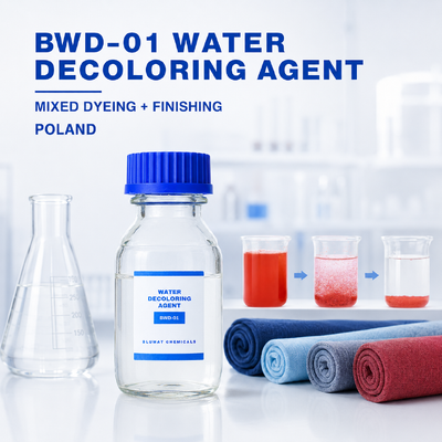 خرید عامل رنگ‌بر آب BWD-01 با 50% ماده جامد و pH 3-6 برای تصفیه فاضلاب نساجی در لهستان ساخت آنلاین