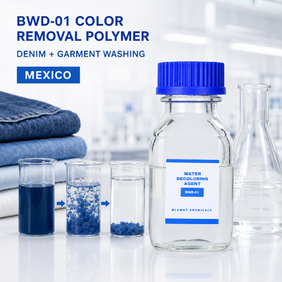 خرید BWD-01 ماده پاک کننده رنگ آب پلیمری کتیونیک با 50 درصد محتوای جامد برای فاضلاب شوینده جین ساخت آنلاین