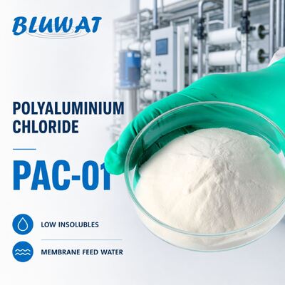 خرید 0.1٪ حداکثر. پودر سفید غیرقابل حل 25 کیلوگرم کیسه PAC-01 کلرید پلی آلومینیوم برای آب تغذیه غشا ساخت آنلاین