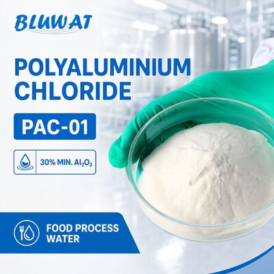خرید پودر سفید PAC-01 پلی‌آلومینیوم کلراید با حداقل 30% اکسید آلومینیوم برای تصفیه آب فرآیندهای غذایی ساخت آنلاین