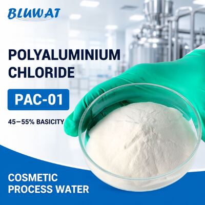 خرید PAC-01 پودر سفید پلی آلومینیوم کلرید با 45-55% پایه در کیسه های 25 کیلوگرم برای تصفیه آب آرایشی ساخت آنلاین