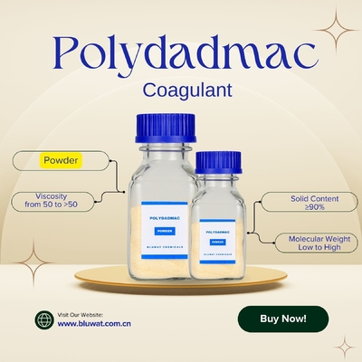 پودر PolyDADMAC PDADMAC PDMDAAC انعقادی و فلوکولیشن کاهش آشفتگی کاهش حجم گل