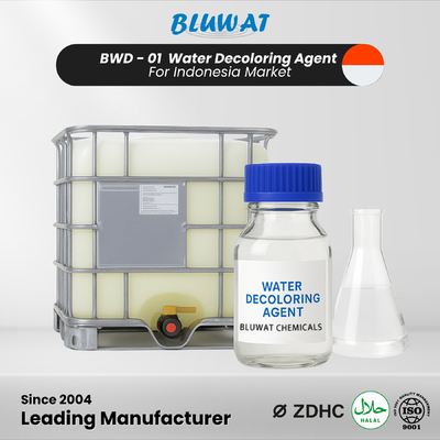 رنگ‌زدا BWD‑01 برای تصفیه فاضلاب کارخانه‌های رنگرزی نساجی، خمیر کاغذ و کاغذ در اندونزی