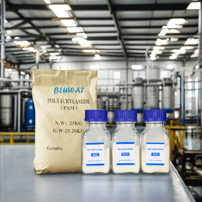 Latin America Brazil Colombia Mexico Peru Export Blufloc Polyacrylamide APAM for Mining Tailings, CPAM for Sludge Dewatering in Sugar, Oil & Gas Wastewater